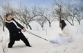 Plener Zimowy, zdjęcia ślubne w zimie, zimowa sesja ślubna